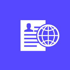 Canvas Print - resume icon with a globe