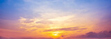 Fototapeta Zachód słońca - The calm morning sunrise and cloudy pastel sky