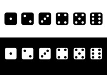 Set Face Cube Six Dot Of Game Dice Flat Icon Vector.