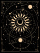 space esoteric composition of the sun, moon and stars