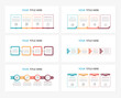 © PixMarket - Set of six infographic templates with four steps for web, business, presentations, process, workflow