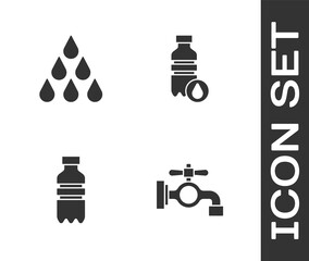 Sticker - Set Water tap, drop, Bottle of water and icon. Vector