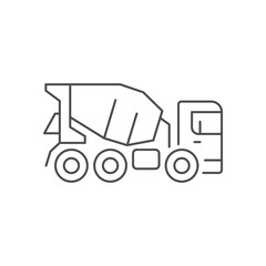 Wall Mural - Concrete mixer truck line outline icon