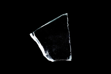 Wall Mural - natural glass shard insulated on a black background