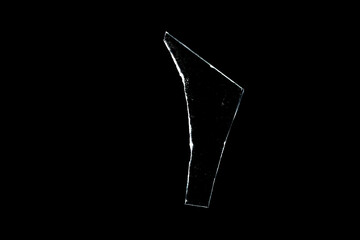 Wall Mural - glass fragments in isolation on a black background. damaged window. damaged object