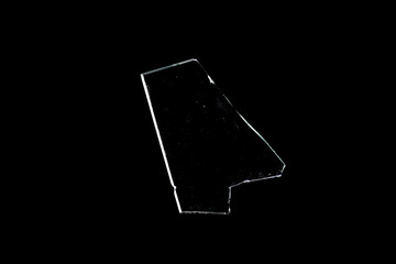 Wall Mural - glass fragments in isolation on a black background. damaged window. damaged object