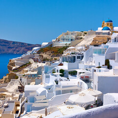 Oia in Santorini in Greece