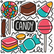 hand-drawn doodle candy art design element illustration