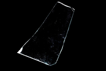 Wall Mural - glass fragments in isolation on a black background. damaged window. damaged object