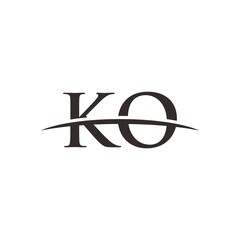 KO initial swoosh horizon, company logo design inspiration