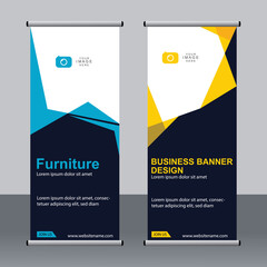 Wall Mural - Business banner roll up set,standee banner template,Modern banner.