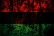 Organizations, Pan african, UNIA flag on grunge metal background texture with scratches and cracks