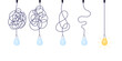 © Konstantin - Chaos simplifying, problem solving and business solutions idea searching concept vector illustration. Complex easy simple way from start to idea. Hand drawn doodle scribble chaos lines and light bulb.