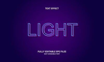 Editable text effect light title style