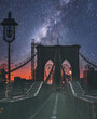 view of the bridge Brooklyn New York night beautiful place 