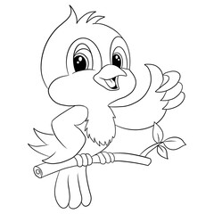 Wall Mural - Coloring for children Bird animal