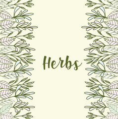 Poster - herbs branches leaves