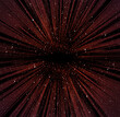 Radiation background of red light in the night sky. Image of flashy warp.