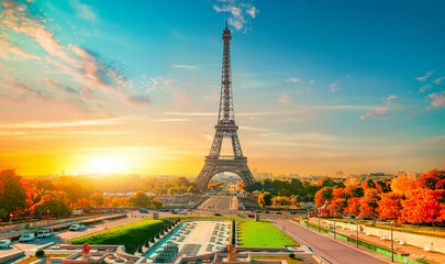 Wall Mural - paris in sunset time