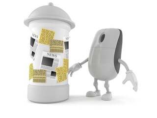 Canvas Print - Computer mouse character with advertising column