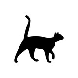 Fototapeta Koty - Silhouette of a cat on a white background. Animals Icons. Vector illustration