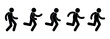 © north100 - stick figure man runs, athlete vector illustration, people isolated icons
