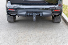 Tow Hitch For Towing A Trailer Of SUV. Day, Horisontalshot Front View