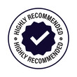highly recommended vector icon with tick mark