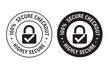 © sanjeev kumar misra - safe online shopping abstract, highly secure, 100% secure checkout vector icon set