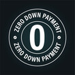 zero down payment vector icon isolated on dark background