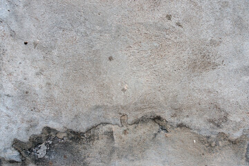 Wall Mural - Dark plaster wall with dirty cracked scratched background. Old retro vintage brickwall with peel grey stucco texture