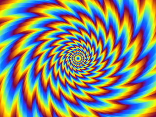 Wall Mural - pulsing fiery flower. optical illusion of movement.