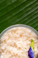 Thailand food, Khao Mak, Thai snacks in banana leaves
