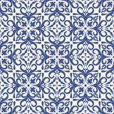 Fototapeta Kuchnia - Seamless tiles background. Mosaic pattern for ceramic in dutch, portuguese, spanish, italian style.