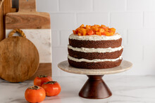 Persimmon And Chocolate Cake 