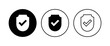 © AAVAA - Shield check mark  icon set. Protection approve sign. Safe icon vector