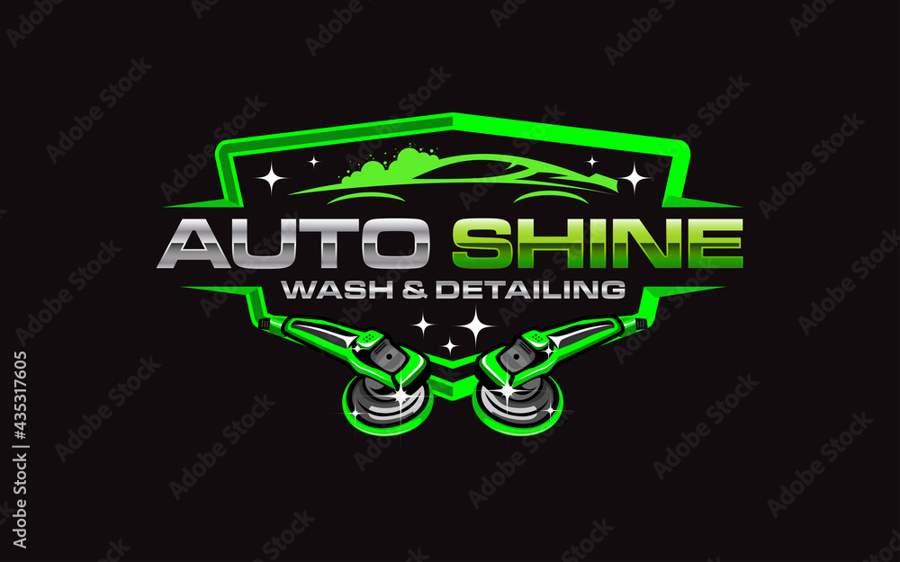 Illustration vector graphic of auto detailing servis logo design template-05 - obrazy, fototapety, plakaty 