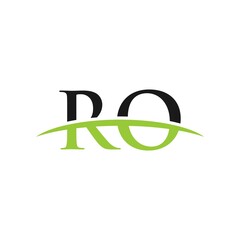 RO initial swoosh horizon, letter logo designs vector