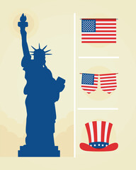 Wall Mural - usa banners set