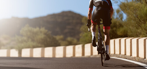 Poster - Road bike cyclist man cycling, athlete on a race cycle	