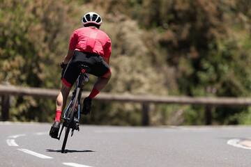 Wall Mural - Road bike cyclist man cycling, athlete on a race cycle