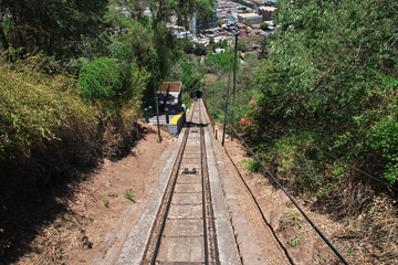 Poster - Telepherique, the cable way on San Cristobal Hill, Santiago, Chile