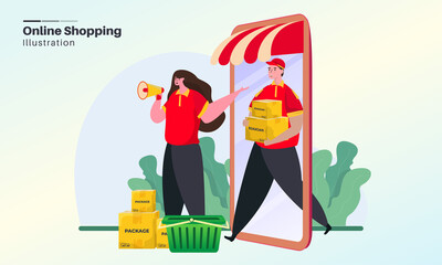 Naklejka na meble Online shopping promotion offer illustration concept