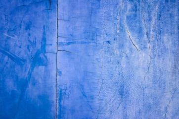 Wall Mural - weathered wood planks wall in blue color