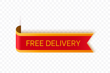 Poster - Free delivery red label isolated. Vector illustration