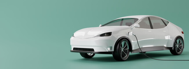 E-mobility, electric car charging battery. 3d rendering