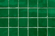 Retro green tiles grid patterned background