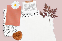 Floral Feminine Scrapbook Collage Design Resource