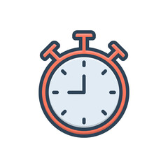 Color illustration icon for clock
