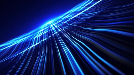 Wall Mural - abstract flowing particle lines data concept background loop/ 4k animation of an abstract technology